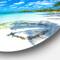 Designart - Tropical Beach with Palm Shadows' Large Seashore Metal Circle Wall Art